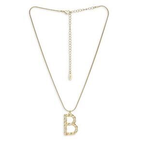 NEW ETTIKA ANTHROPOLOGY 18K Goldplated Twisted Crystal Initial Necklace B
